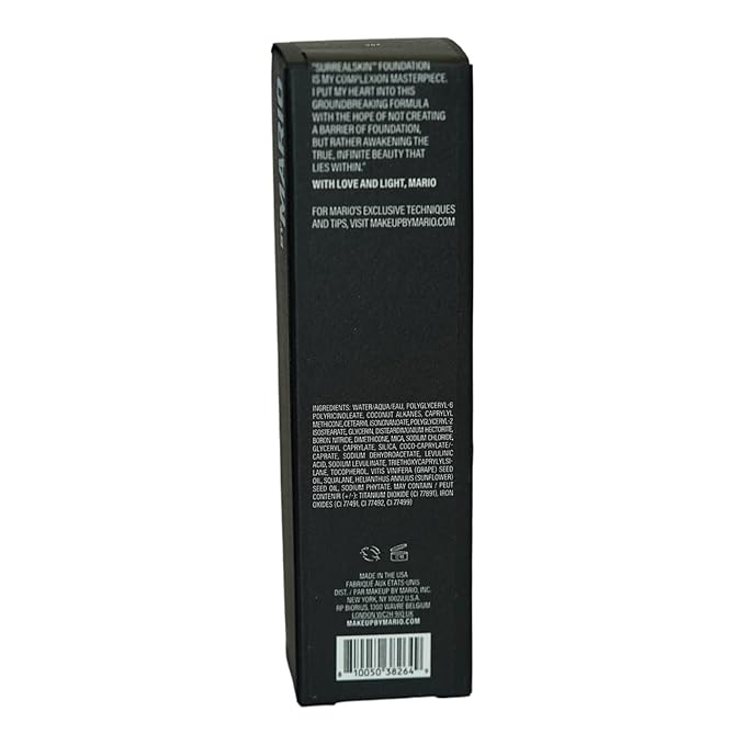 MAKEUP BY MARIO SurrealSkin Liquid Foundation, Liquid Formula, Vegan, Long-wearing coverage, Hydrating, Natural Finish, Size 30 mL (29C - dark deep with cool undertone)