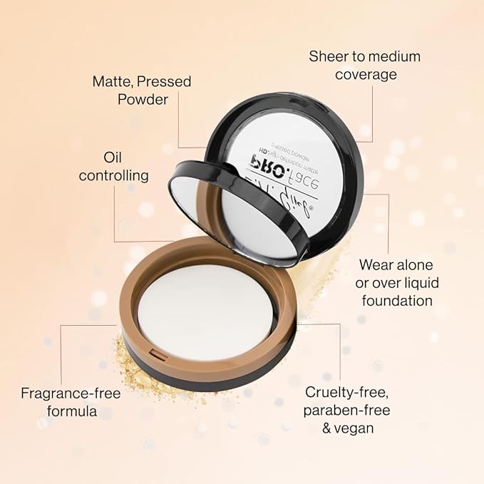 L.A. Girl Pro.Face Matte Pressed Powder, Chestnut GPP614 (Pack of 2)
