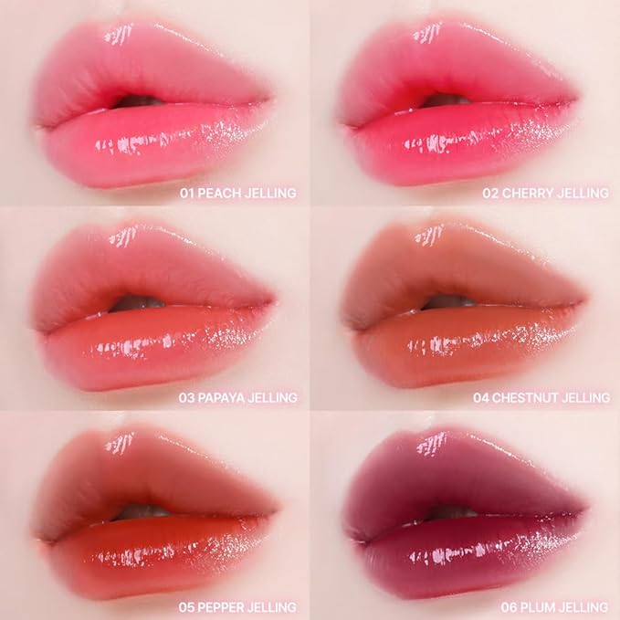 YNM Heart Jelling Tint (02 CHERRY JELLING, 0.09 oz) Silicone Lip Brush Included, K-Beauty, Non-Sticky, Moisturizing, Smudge-Proof, Korean Lip Tint, Long-Lasting, Vivid Color