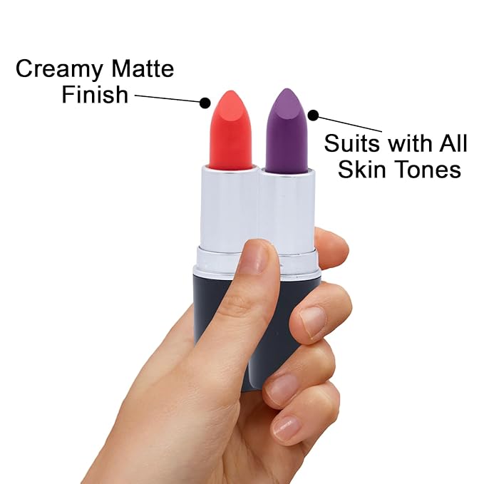 Matte Bullet Long Wear Lipstick - Vegan and Cruelty-Free - Smudge and Waterproof Matte Lipstick with Moisturizing Formula - All Day Comfort - (Fiery Coral #10)