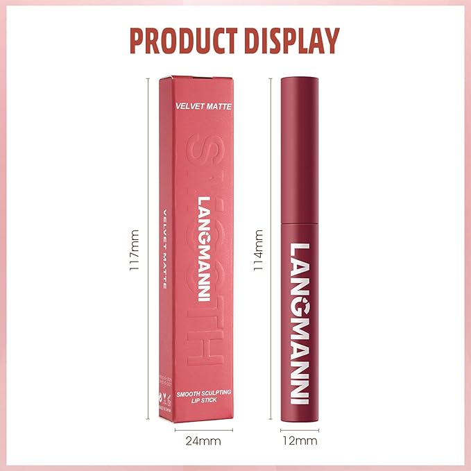 Matte Lipstick - Non-Sticky, Long-Lasting & Waterproof Lipstick for Women, Richly Pigmented, Hydrating Lip Makeup with Smudge-Proof Formula, 1 Count, 0.07oz