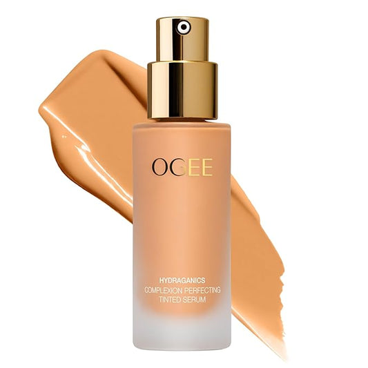 Ogee Complexion Perfecting Liquid Foundation - Lightweight Tinted Moisturizer For Face (Oak 5.25N - Medium Beige, Golden Undertones) - with Vitamin C & Jojoba Oil - Certified Organic & Made in USA