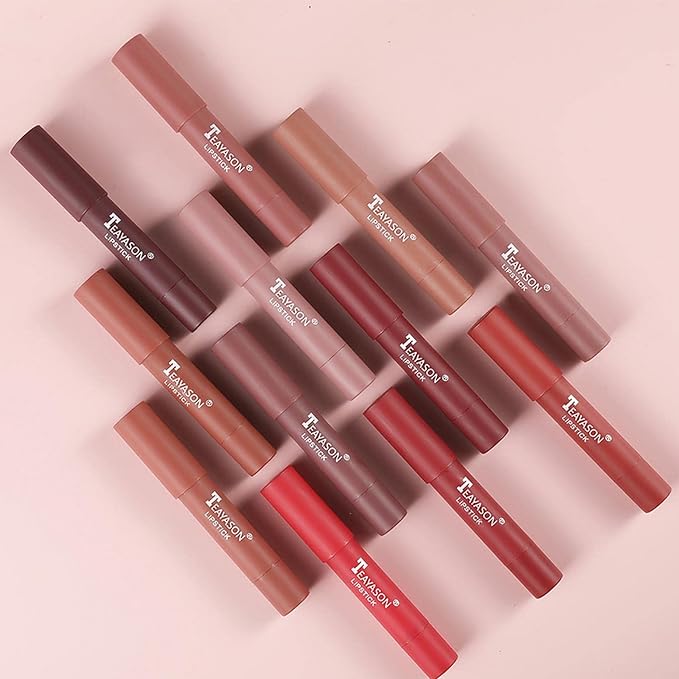 Agrifilm Matte Velvet Lipstick Lip Crayon Nourishing Non-Stick Cup Lip Stain Lip Gloss,Long-lasting Waterproof Lip Stick Lip Makeup for Women (7)