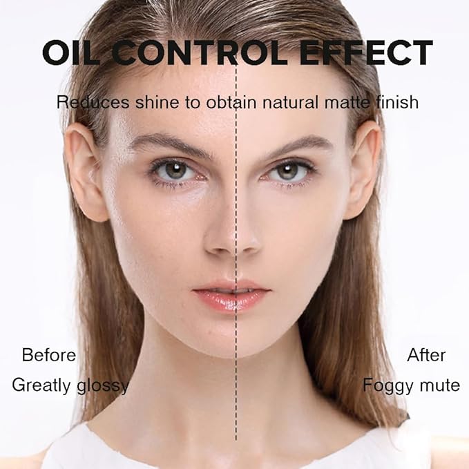 Oil Control Pressed Matte Powder with Mini Puff, Lightweight Jelly Face Powder for Shine-Free Finish