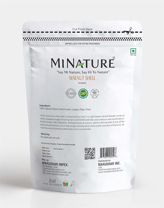minature Combo of Three- Aloe Vera Powder, Orange Peel Powder and Walnut Shell Powder - Skin Care - 227 g Each