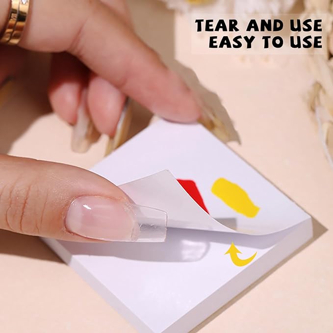 100 Pieces Gel Nail Art Palette Paper Thickened Tear-Off Double-Sided Disposable Nail Polish Color Mixing Paper Multi-Functional Waterproof Painted Paper(3 * 3inch)