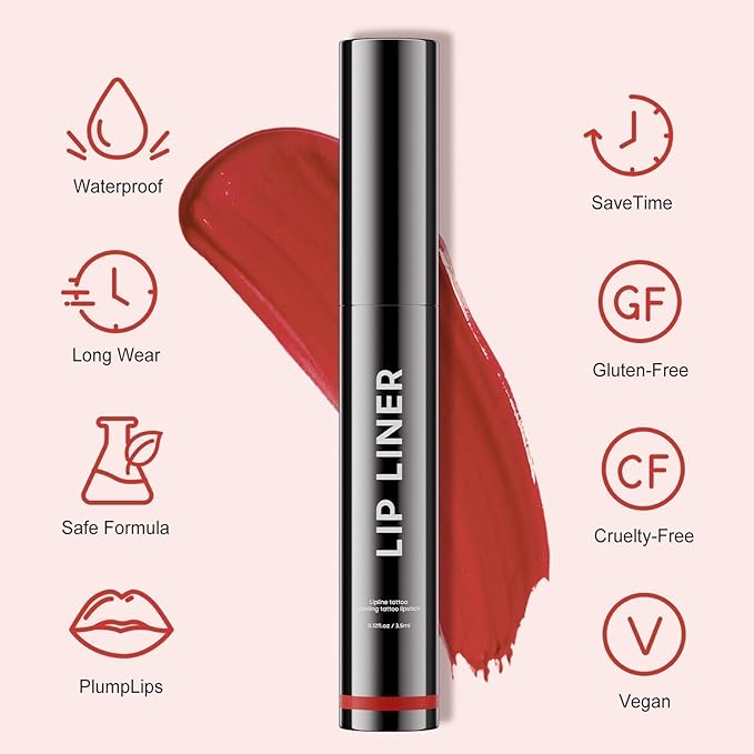 Lip Liner - Tattoo Peel Off Lip Stain, Long-Lasting Moisturizing Lip Tint, Waterproof Nourishing Lip Liner with Matte Finish, Create Natural Lip Color for All Skin Tones (Nude)