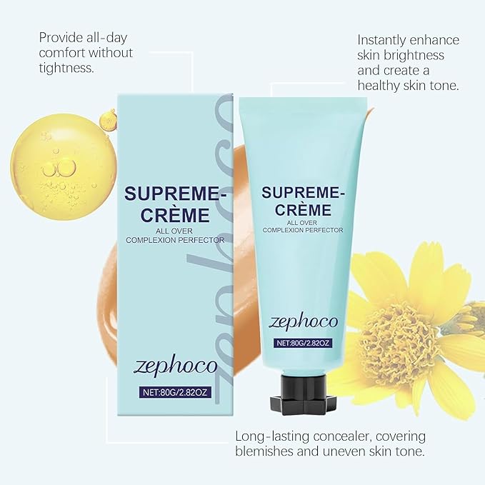 Perfect Cream All-Over Complexion Perfector, Concealer Evens Skin Tone Sweat-Proof Non-fading Makeup, Long-Lasting CC Foundation, Waterproof Transfer-Resistant Skin Tint