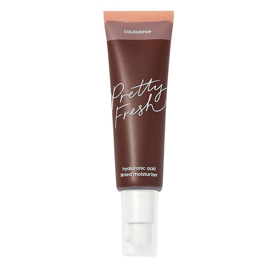 ColourPop Pretty Fresh Tinted Moisturizer - Hydrating Skin Tint & Glowy Summer Makeup with Lightweight Coverage - Made with Hyaluronic Acid & Coconut Water - Deep Dark 24N (1.45 oz)