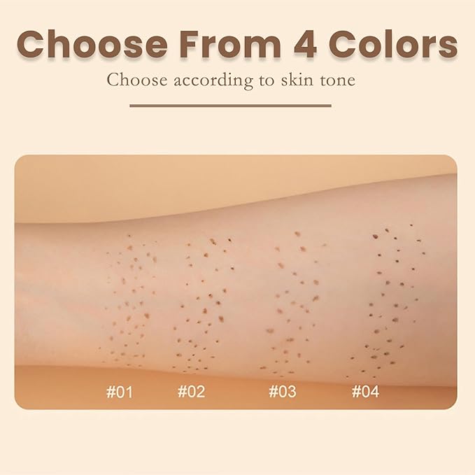 Freckle Pen,Faux Freckle Stamp Waterproof,Fake Face Freckles Stain Makeup Long Lasting Quick Dry,Natural Lifelike Soft Dot Freck Pen 2PCS-03 Dark