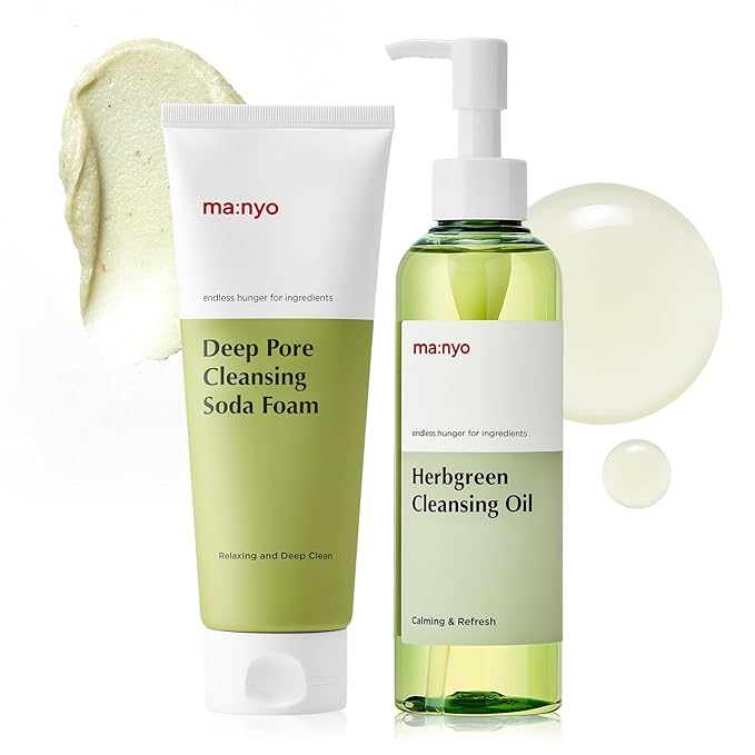 ma:nyo Herbgreen Cleansing Oil 6.7fl oz & Deep pore Soda Foam 5.0fl oz
