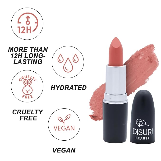 Matte Bullet Long Wear Lipstick - Vegan and Cruelty-Free - Smudge and Waterproof Matte Lipstick with Moisturizing Formula - All Day Comfort - (Daring Desire #04)