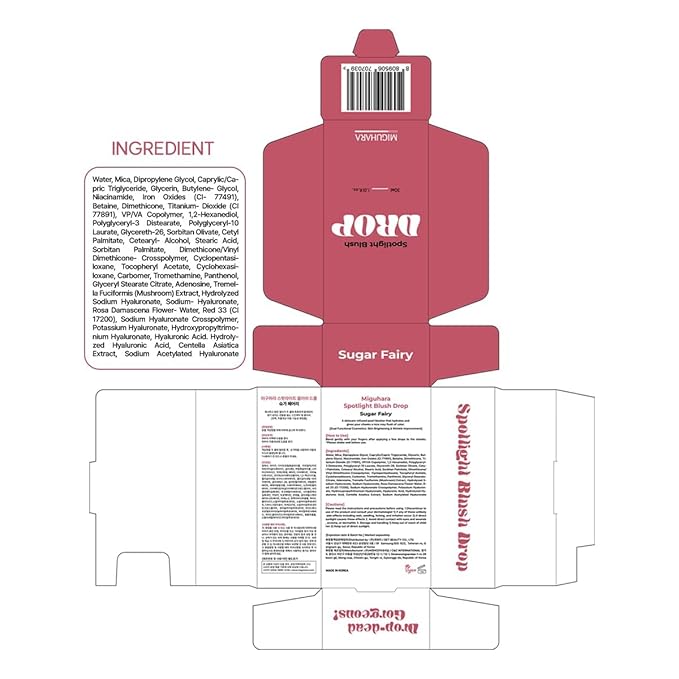 Spotlight Blush Drop (Sugar Fairy) | Luminous Rosy Cheek | Skincare-Infused Hydrating Formula | Vegan Certified | Natural Radiance | Buildable Color | All Skin Types | 1.01 fl oz