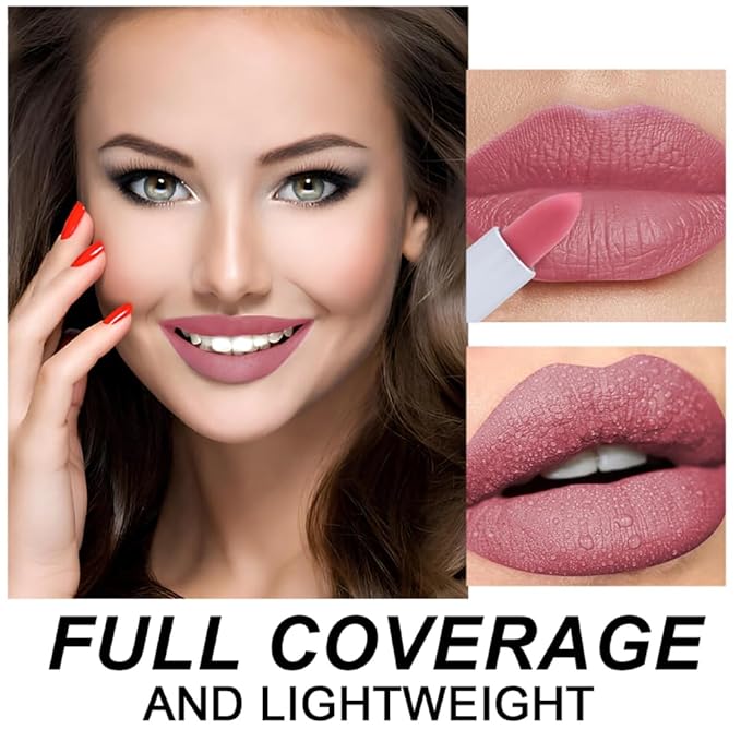 Matte Bullet Long Wear Lipstick - Vegan and Cruelty-Free - Smudge and Waterproof Matte Lipstick with Moisturizing Formula - All Day Comfort - (Petal Kiss #20)