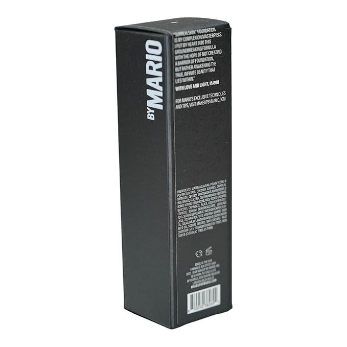 MAKEUP BY MARIO SurrealSkin Liquid Foundation, Liquid Formula, Vegan, Long-wearing coverage, Hydrating, Natural Finish, Size 30 mL (24N - dark with neutral undertone)