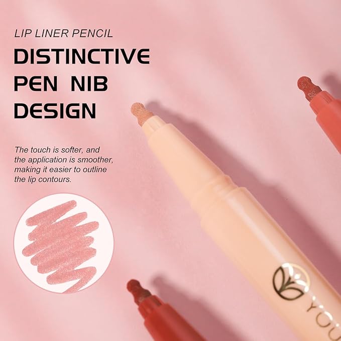 YOUNG VISION Gourd-Shaped Precision Liquid Lipstick & Lipliner - Nude Matte Perfection