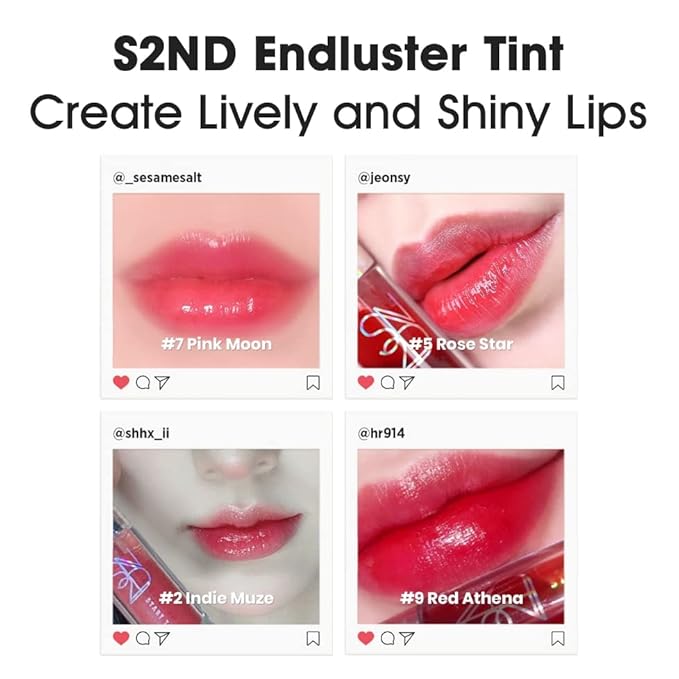 Endluster Tint | Water Tint Long-Lasting Moisture Lips Stain, Vivid Color Lip Tint, High Pigment Color, Coated with Argan Oil (#2 Indie Muze, 3.9g)