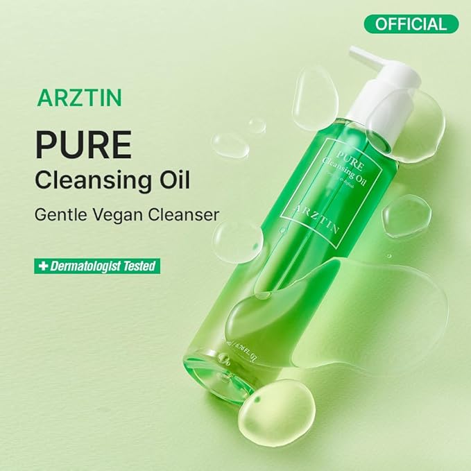 Pure Cleansing Oil, 6.76 fl. oz. Mild Makeup Blackhead Cleanser, Gentle Moisturizing facial Remover, Vegan Daily Natural Oil Removal, Korean skincare