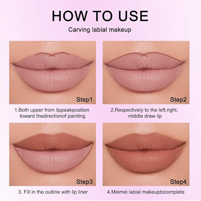 1PCS Retractable Lip Liner Pencils, Nude Pink Matte, High Pigmented Natural Lip Makeup Pencils, Non-transfer, Waterproof, Long-lasting Lipstick Pencil, Not Easy to Fade Lip Gloss Pen. 01