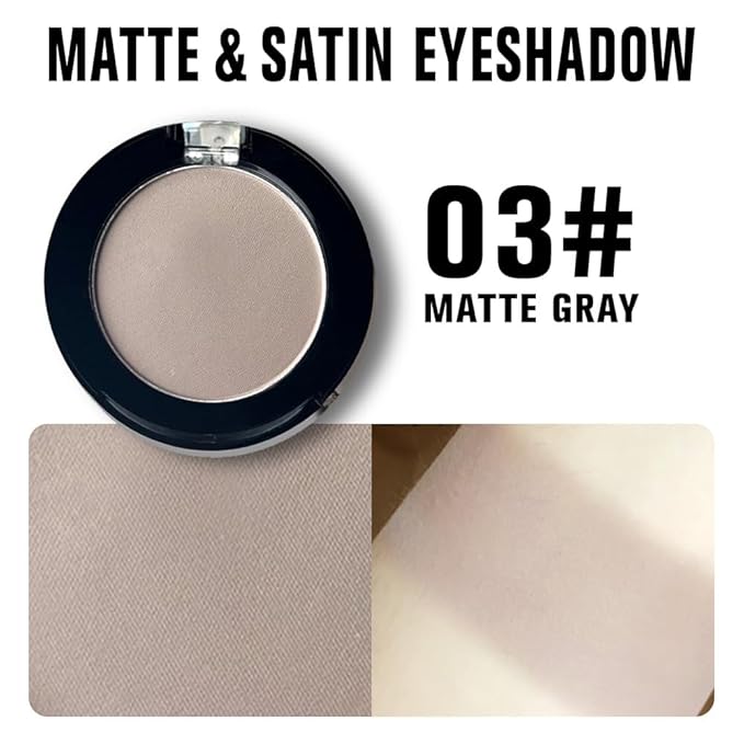 Monochrome Matte Highlighting Pressed Powder | 2025 Trend Silky-Soft, Long-Lasting Brightening & Setting Powder, Multipurpose Face Eye Shadow makeup, Oil-control Natural Finish | Talc-Free (03#-B)