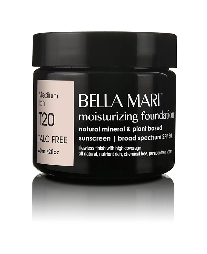 Natural Moisturizing Foundation (Medium Tan T20) by Bella Mari; 2 Fl Oz