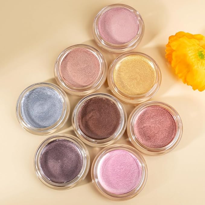 Shimmer eyeshadow,Glitter eyeshadow,Easy - Apply Powder for Eye & Face Highlighting, with Mermaid Shimmer(03#Soft Pink, 1 Count (Pack of 1))