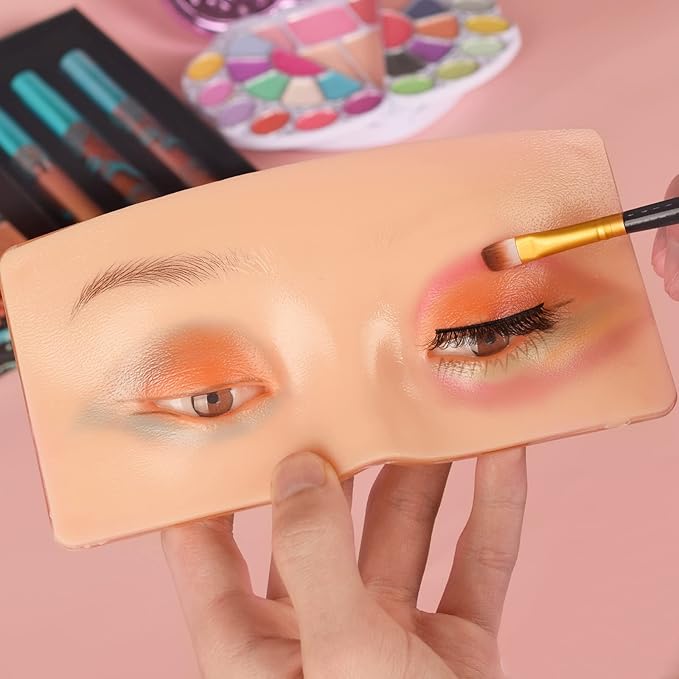 Makeup Practice Face, JimKing Makeup Practice Board, Faccial Practice Skin for Professional and Beginners, 3D Realistic Model for Eyelash Extensions, Eyeliner And Eyeshadow Face Makeup Practice