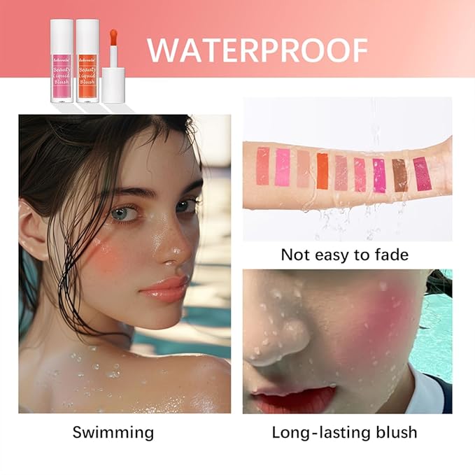 GECOMO Liquid Blush for Cheeks Makeup Face Blush, Weightless Cream Formula, Smudge Proof Long-Wearing Pigmented Blush, Natural Look Makeup Face Blushes, Shimmer Finish, Dainty - 07# Juicy peach