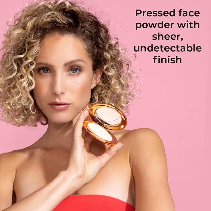 MCoBeauty Miracle Flawless Pressed Powder, Translucent, Oil-Control, Soft-Focus Finish with Hydrating Rose Flower Extract & Sweet Almond Oil, Vegan, Cruelty Free Cosmetics