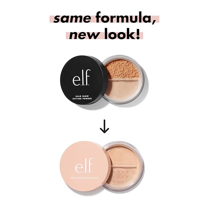 e.l.f. Halo Glow Soft Focus Setting Powder, Silky Setting Powder For Creating Soft Glow Without Shine, Smooths Pores & Lines, Light Pink