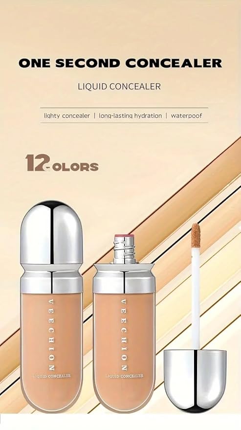 12-Shade Full Coverage Long Lasting Concealer, Waterproof Liquid Foundation For All Skin Types, Matte Finish, Buildable Coverage (11, 8ml)