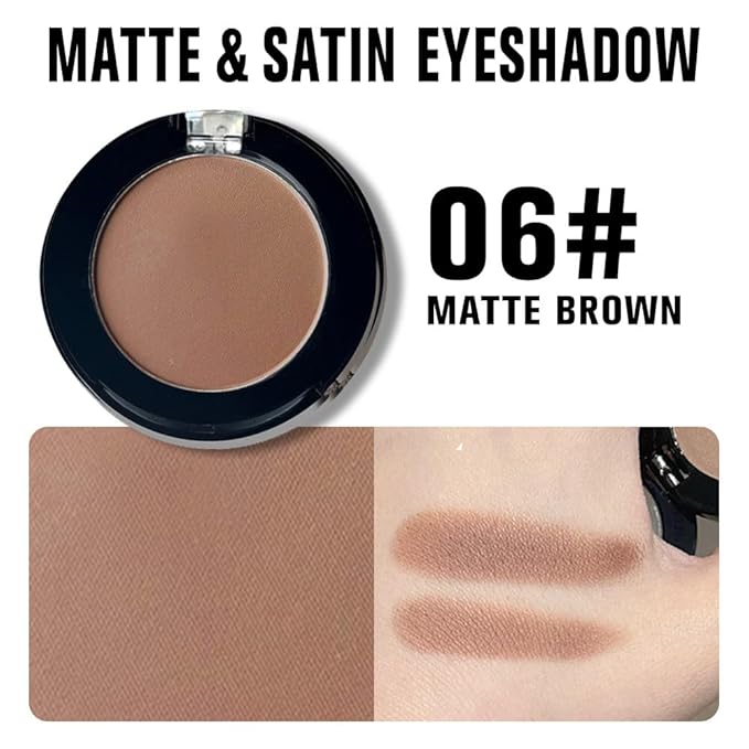 Monochrome Matte Highlighting Pressed Powder | 2025 Trend Silky-Soft, Long-Lasting Brightening & Setting Powder, Multipurpose Face Eye Shadow makeup, Oil-control Natural Finish | Talc-Free (06#-B)