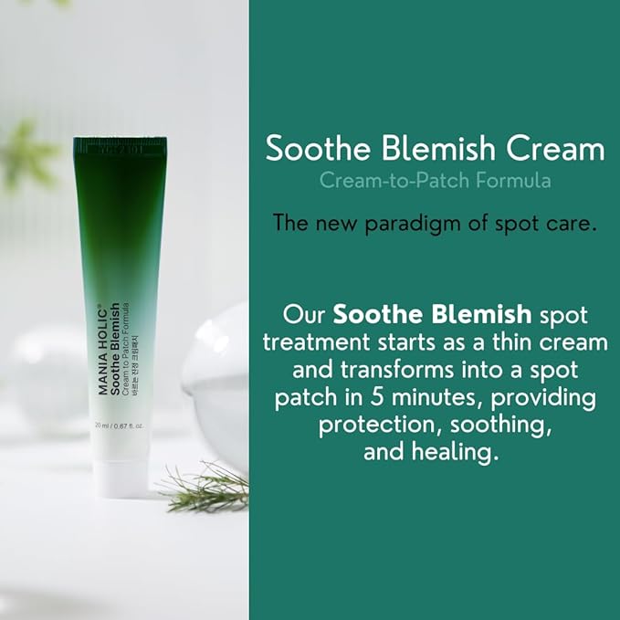 Soothe Blemish Cream | Green Tea Proactive Spot Care, Cream to Patch Formula, Hydrates and Soothes Skin, Makeup Friendly, Korean Skincare, 0.67 fl oz.