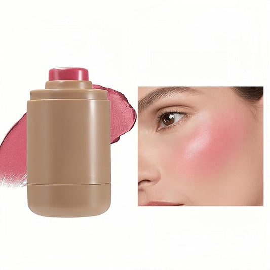 MAEPEOR Matte Blush Stick Creamy Natural Looking Finish Face Blush Long-Lasting Lightweight Buildable Blushes Stick for Cheeks (Color H01)