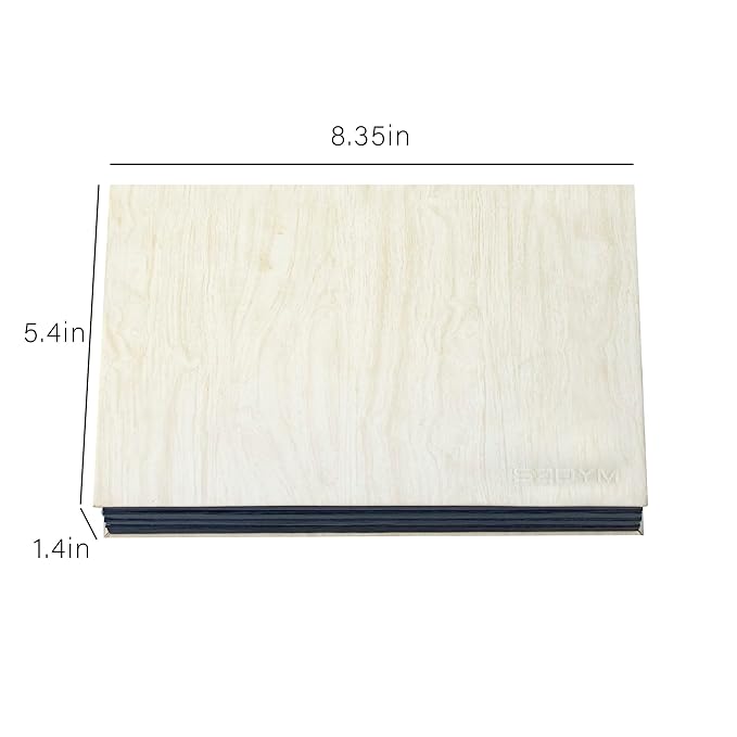 Strong 4-layers Empty magnetic palette book palette(White wood grain)+1pcs Makeup Depotting Spatula+50pcs Round Metal Stickers+50pcs Square Metal Stickers