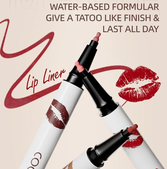 Longwear Liquid Lip Liner, Matte Lip Tint Stain Marker Pen, 2 in1 Liquid Lipstick & Lip Liner Pencil, Long Lasting Waterproof Lip gloss for Women, Fuller Lips Makeup (07(Beige))