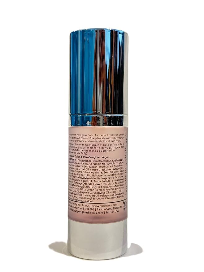 Professional Grade Flawless Makeup Primer – Achieve Dewy Skin & Effortlessly Blend Makeup with Luxurious Plant Oil Blend, Ceramide & Seaweed Extracts, Vegan & Cruelty-Free, 1 oz