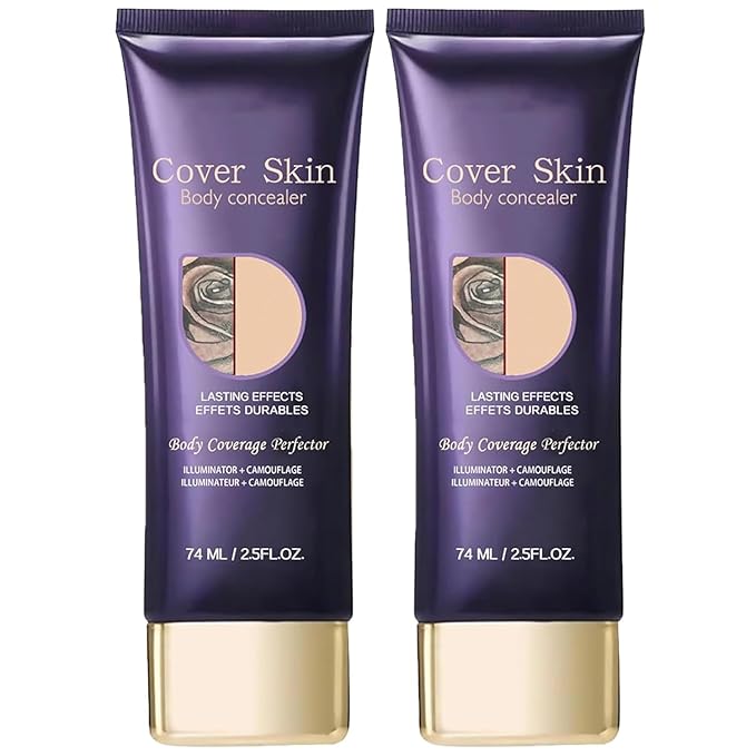 2Pcs Body Makeup Coverage Set, All Over Complexion Perfector, Waterproof Complexion Perfector, Long-Lasting Transfer-Resistant Cream, Cream Body Makeup
