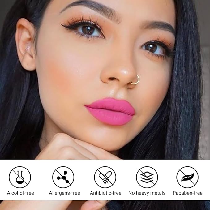 evpct Lip Tains Peel off, Peel off Lip Liner Tattoo Lip Stain Tint Gloss Marker Makeup, Long Lasting Waterproof 24 Hours Matte Finish Transfer-proof Pigmented Color Stay Lipsticks, 130 Rose Pink