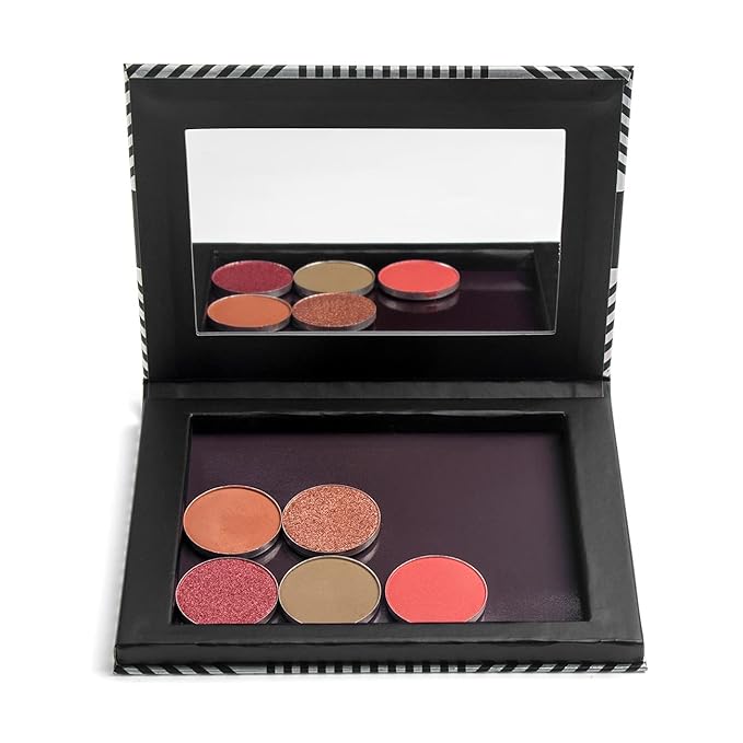 TUOKING Makeup Magnetic Palette with Mirror and 20Pcs Metal Stickers, Empty Storage Palette for Eyeshadow Powder Highlighter