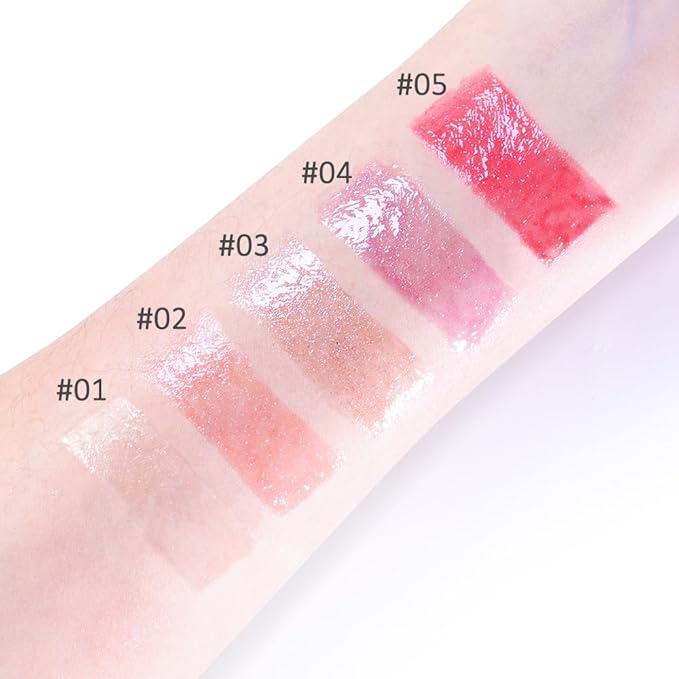 5Pcs Glitter Liquid Lip Gloss Set, Diamond Shimmer Lipstick, Waterproof Shimmer Lip Stain Lip Glaze, High Shine Long Lasting Shiny Lip Color Makeup (Set:Y-01)