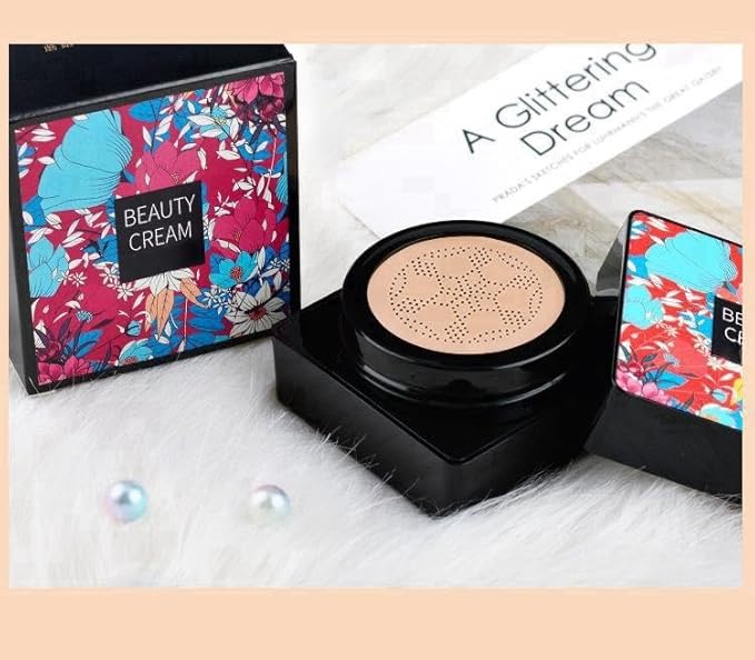 Mushroom Head Air Cushion BB Cream Even Skin Tone Makeup Base PrimerConcealer Lasting Nude Makeup Moisturizing Brightening Pigment CC Liquid Foundation (C-2PC)