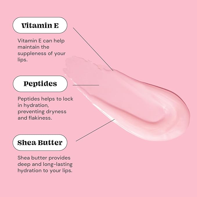 Glossmetics Lychee Berry Lip Glaze - Overnight Lip Mask for Dry Lips. Fruit Butter Lip Mask, Hydrating and Moisturizing Lip Balm for Soft, Smooth Lips. Clear, 10ml