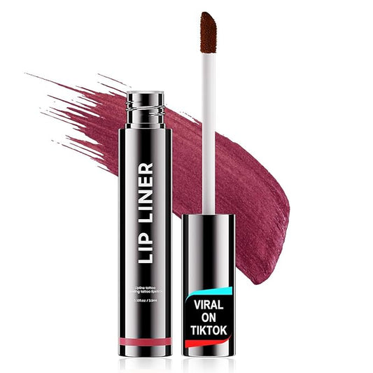 Lip Stain - Lip Liner Stain, Peel Off Lip Liner Long Lasting Lip Stain Waterproof & Transfer-Proof & Non-Stick Cup, Mauve Color