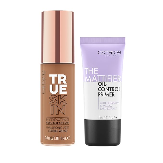 Catrice | True Skin Foundation 80 & The Mattifier Oil-Control Primer | Full Coverage Makeup | Vegan & Cruelty Free