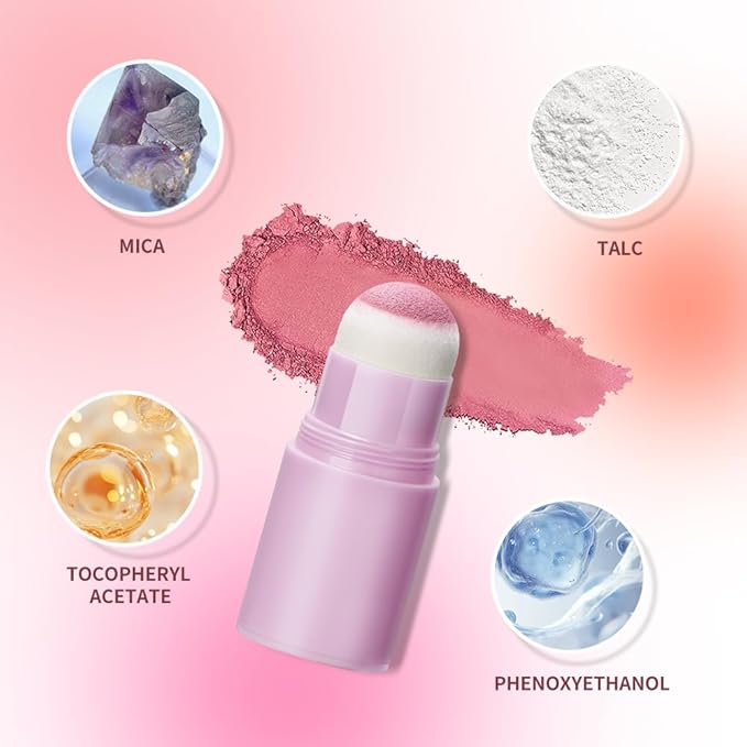 Soft Face Blush Stick, Matte Natural Long Lasting Blush for a Flawless Finish, Creamy Blendable Formula for All Skin Types, Everyday Wear Professional Quality Makeup (Shy pink, Large)