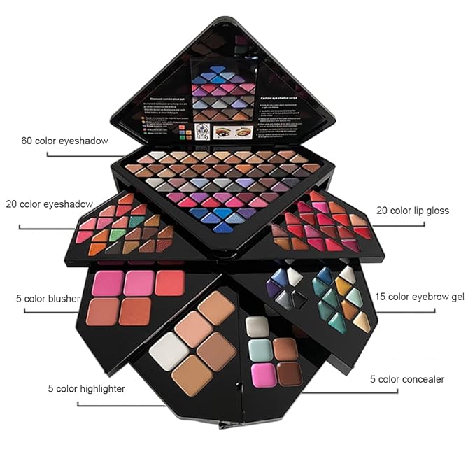 VERONNI Makeup Kit All in One Makeup Kit For Women, Full Kit 130 Colors Make Up Palette Set - Including Eyeshadow, Lip Gloss, Concealer, Highlighter, Eyebrow Gel And Blush Makeup Gift Kit (130 colors)