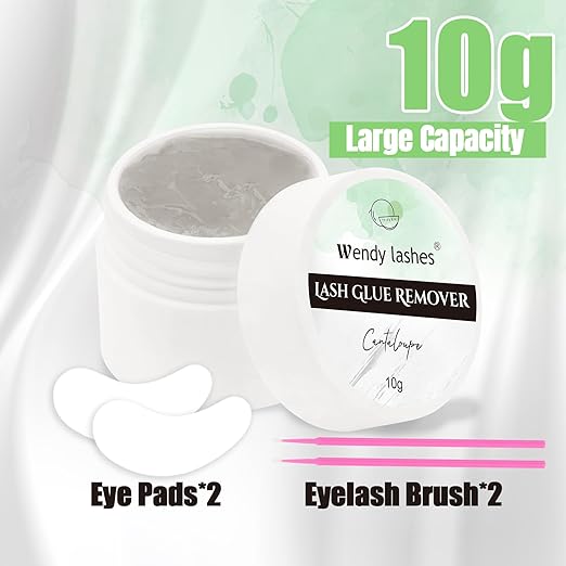 Eyelash Glue Remover for Lash Extensions: for DIY and Lash Artists, Wendy, 10ml Cream, Effectively, Low Irritation, Grey, Cantaloupe Flavored