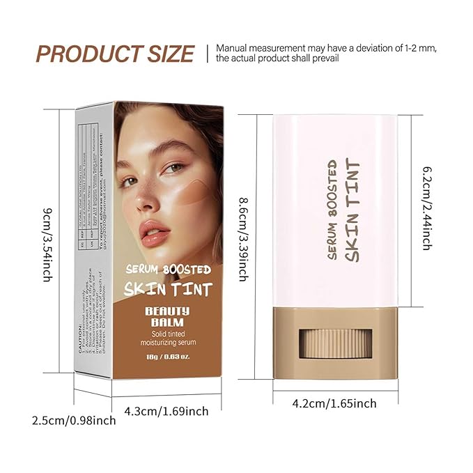 Beauty Balm Serum Boosted Skin Tint Concealer, Brightens, Hydrates, Conceale & Smooths Full Coverage Concealer Balm, Even Skin Tone Portable Moisturizing Essence Stick (# 06, 0.63 oz)