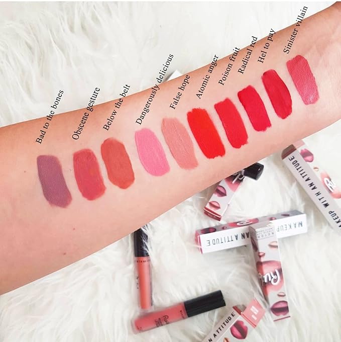 Rude Cosmetics Notorious Rich Long Liquid Lip Color - Poison Fruit Lip Color Women 0.1 oz